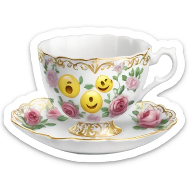 fancy porcelain teacup sticker