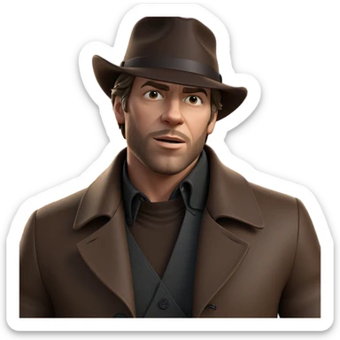 stylish man in brown coat sticker