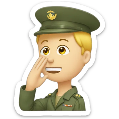 military salute emoji with a single tear sticker