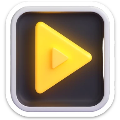 Graphic: 🎥 Play button icon (white) with yellow glow.
Animation: Play button pulses softly.
Background: Transparent.


 sticker