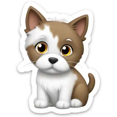 West Highland white terrier with brown cat and grey cat sticker