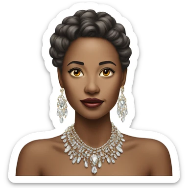 Hyper Realistic beautiful lady wearing expensive jewelry sticker