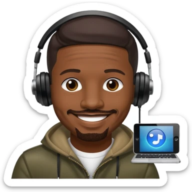 Stevie J, Record Producer (b.1973) with dark brown hair sticker