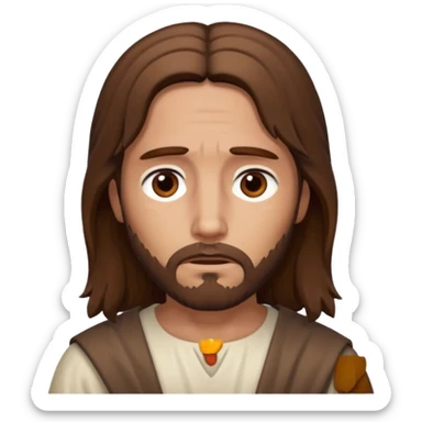 make a picture of Jesus sad sticker