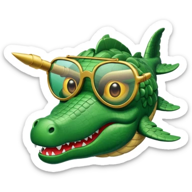 Cocodrilo con alas de avión  sticker