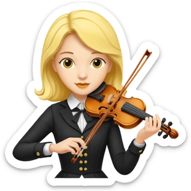 yellow-colored violinist woman  sticker