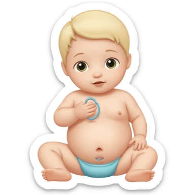 baby with umbilical cord sticker