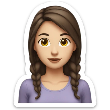 Cat girl (Caucasian with dark brown hair) sticker