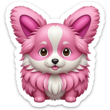 papillon rose  sticker