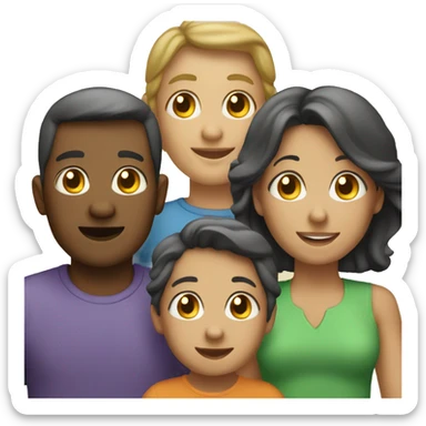 Family of 2 adults, 1 toddler and 1 helper sticker