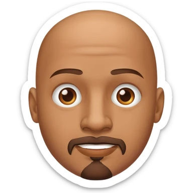 Homem moreno, careca com cavanhaque  sticker