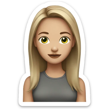 Green eyed girl with light brown hair with light skin and skinny  sticker