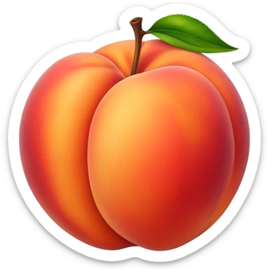 juicy ripe peach fruit sticker