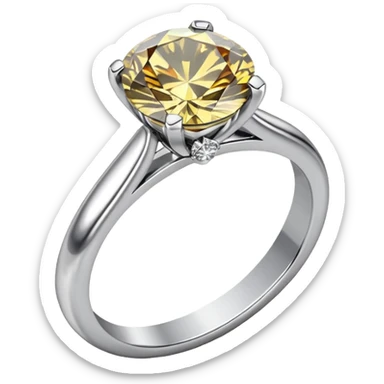 Engagement ring silver sticker