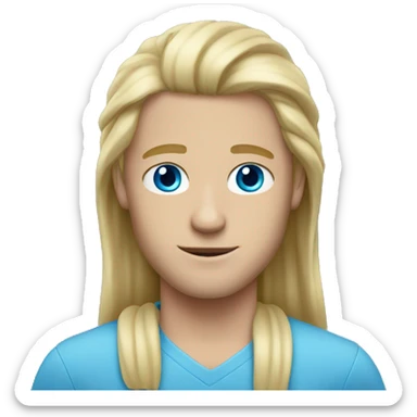 long blonde hair dude blue eyes sticker