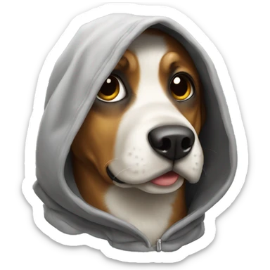 Cute dog in a hood sticker