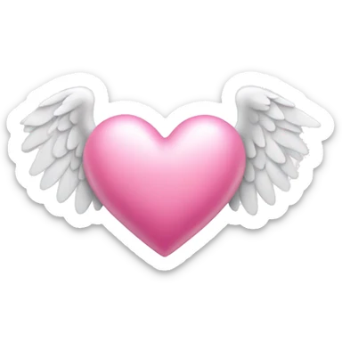 Pink heart with angel wings  sticker