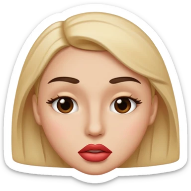 emoji sucking its lips in with one eyebrow up and the other one down sticker