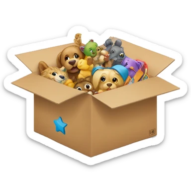 box full of toys sticker