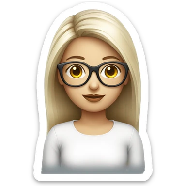 UX/UI designer girl with white optical glasses sticker