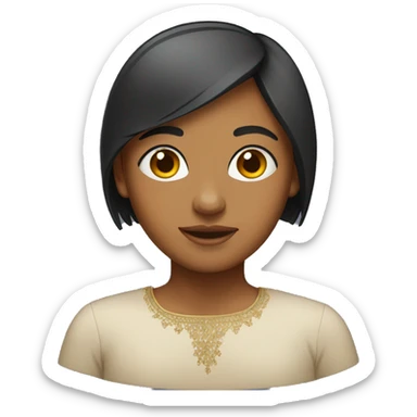 Indian girl with short straight hair sticker
