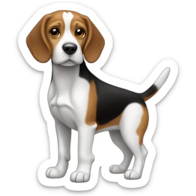 Beagle tout mignon légèrement noir blanc et brun  sticker