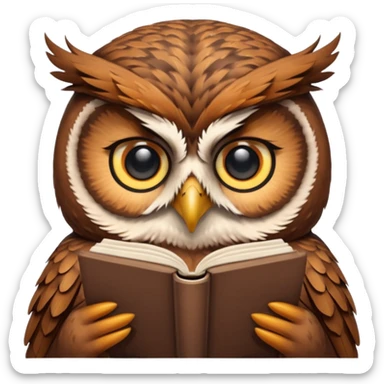 reading owl sticker