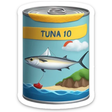 tin can of tuna with a sail boat sticker