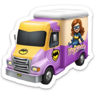 Batgirl’s fastest hot rod tri-axle oversized ice cream truck  sticker