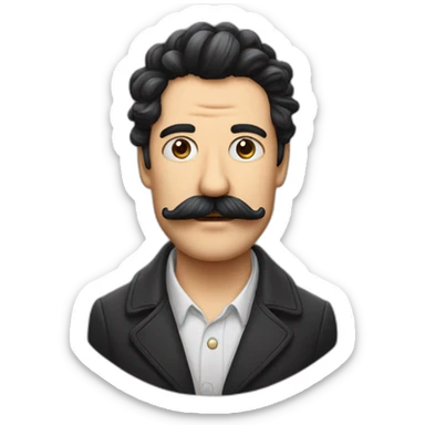 homme avec la moustache de charli chaplin est la frange que d'un coté sticker