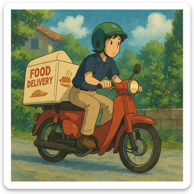 food delivery bike sticker