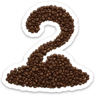 a speech bubble made of coffee beans sticker