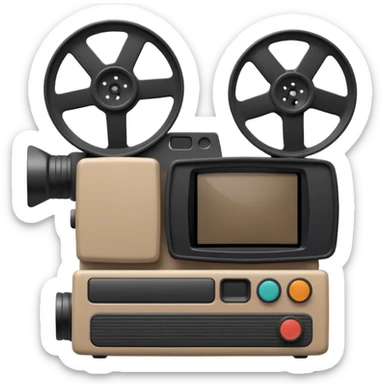 3d icon of a retro VHS camcorder, front view, soft clay style, dark purple background, no text, simple clean design sticker