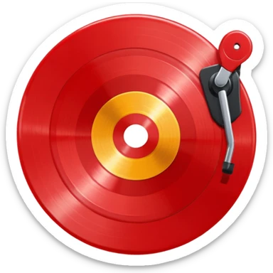 red vinyl record sticker