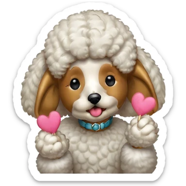 Poodle blowing kisses sticker