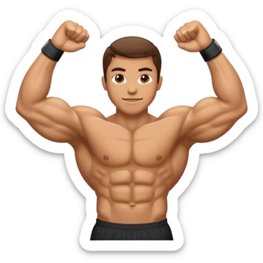 muscular arm, fitness, energetic gym emoji sticker