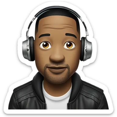 Will smith listening music sticker