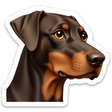brown dobermann  sticker