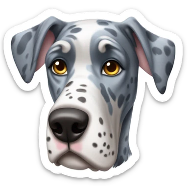 Blue Merle Great Dane wearing a bear costume  sticker