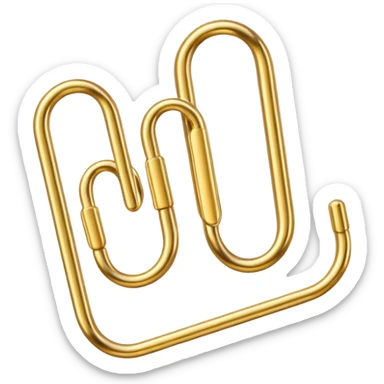 gold paper clip sticker