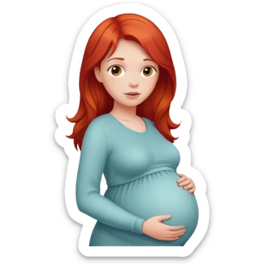 Pregnant girl with red hair sticker