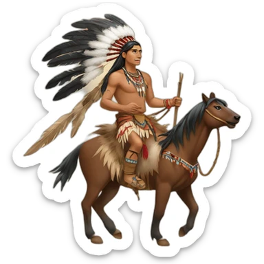 Joseph Brant leading the native american tribe sticker