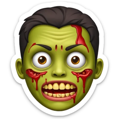 Quero um zumbi com a pele morena, com machucados no rosto (poucos) com dentes de ouro sticker