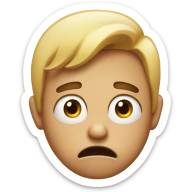 Very surprised and distressed emoji sticker