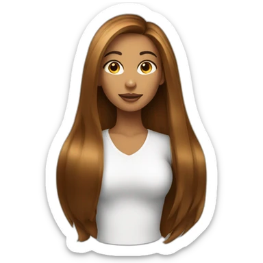 femme cheveux lisse  sticker