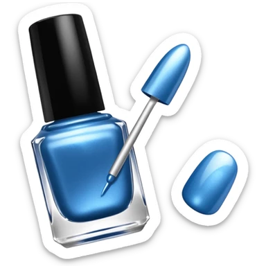 silvery nail polish blue sticker