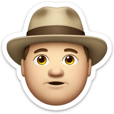 super fat guy with a hat and brown hair sticker