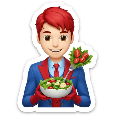 emoji de spiderman comiendo sano sticker