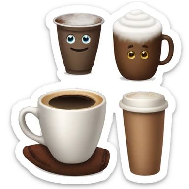 Coffee, cocoa, snow, winter, new year, warm clothes, New Year toys sticker