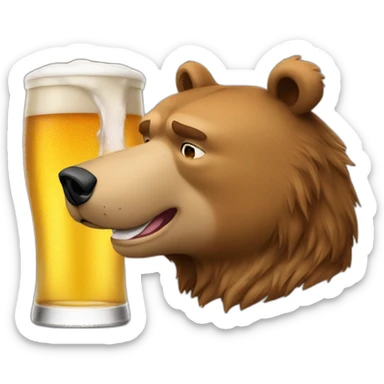 Brad Pitt drinking a beer with a bear  sticker
